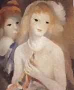 Marie Laurencin Two girl holding the bugle painting